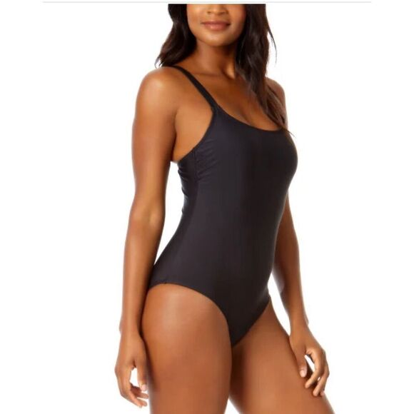 HURLEY Medium One Piece Swimsuit Classic Black Adjustable Straps - Picture 2 of 13